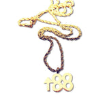 RICH BRIAN 88 TITANIUM HIPSTER RAPPER STEEL NECKLACE PENDANT - boopdo