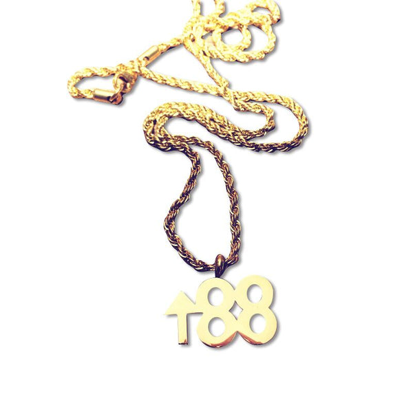 RICH BRIAN 88 TITANIUM HIPSTER RAPPER STEEL NECKLACE PENDANT - boopdo