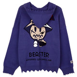 BEASTER HYPE BEAST GHOST FACE EMOJI PLASTIC LABEL LOGO HOODIE SWEATER - boopdo