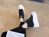 ZUZA OLD ROCK HIGH TOP CHUNKY PLATFORM CASUAL CANVAS SNEAKER - boopdo