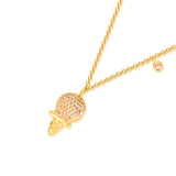 JELLY GIRL 18K GOLD NECKLACE WITH ICE CREAM PENDANT WITH CRYSTAL - boopdo