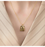JELLY GIRL 18K GOLD DREAM BIG MEDALLION NECKLACE - boopdo