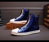 CHINOS ZEPPELIN VONGO LEATHER HIGH TOP SHOES WITH SHINY COLORS - boopdo