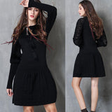 ARTKA LIZZIE KEER PLEATED SWEATER DRESS IN BLACK - boopdo