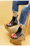 MARTINO CORZI BRITISH FLAG URBAN STYLE LACE UP ANKLE BOOTS - boopdo