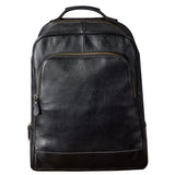 TWENTY FOUR STREET VINTAGE 15 INCH CLASSIC BLACK LEATHER BACKPACK - boopdo