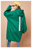 ARTKA OVERSIZED RIBBED CUFF LONG LINE HOODIE - boopdo