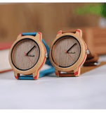 BOBO BIRD BAMBOO ATMOSPHERE QUARTZ WATCH WITH LEATHER BAND - boopdo