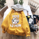 BOOPDO DESIGN CONTRAST HOOD PEPE LE PEW HOODIE - boopdo