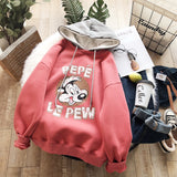 BOOPDO DESIGN CONTRAST HOOD PEPE LE PEW HOODIE - boopdo