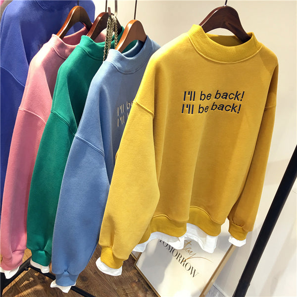 SIMDA I WILL BE BACK PRINT SWEATSHIRT - boopdo