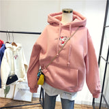 SIMDA PINK PANTHER CHEST EMBROIDERY HOODIE - boopdo