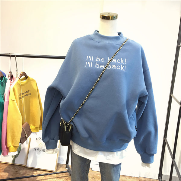 SIMDA I WILL BE BACK PRINT SWEATSHIRT - boopdo