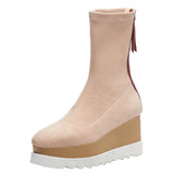 EKOOL ALVAX CHUNKY ZIP UP MID PLATFORM BOOTS - boopdo