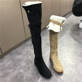 LUXE SEVEN DESIGN SHEARLING OVER THE KNEE BOOTS - boopdo