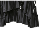 STELLA MARINA COLLEZIONE ASYMMETRIC MID LENGTH SWING DRESS IN BLACK - boopdo