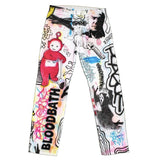 TUKU FRIKKO GRAFFITI JAPANESE STYLE CASUAL STRAIGHT UNISEX SWEATPANTS - boopdo