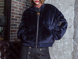 8GIRLS DESIGN VELVET BOMBER JACKET - boopdo