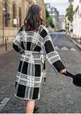 8GIRLS CURVE BELTED COAT IN VINTAGE CHECK - boopdo