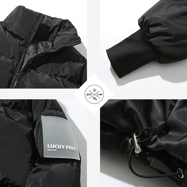 BY NIXU LUCKY FIVE STAND COLLAR COTTON BOMBER JACKET - boopdo