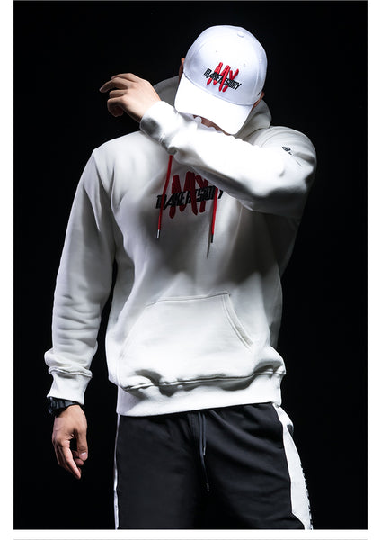 MONSTER GUARDIANS WHITE HOODIE WITH LOGO PRINT - boopdo