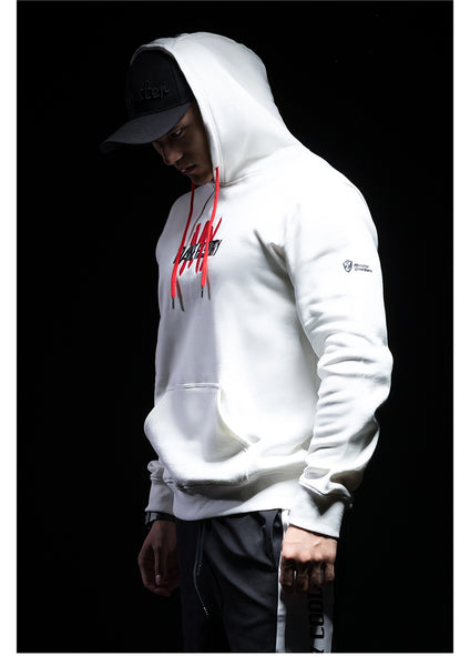 MONSTER GUARDIANS WHITE HOODIE WITH LOGO PRINT - boopdo