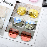 ALLOY SQUARE TRANSPARENT FRAME ANTI RADIATION SUNGLASSES - boopdo