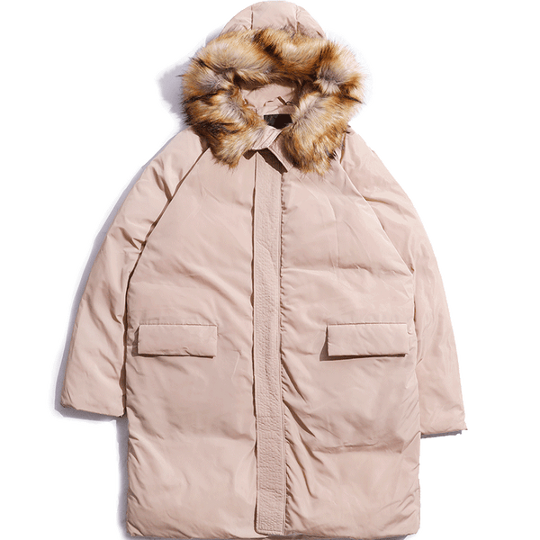 ABOW LIFE STAND COLLAR QUILTED HOODIE JACKET IN APRICOT - boopdo
