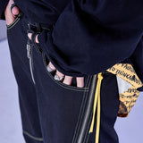 SHOW RICH CHAOGUO BANDWIDTH DENIM JEANS PANTS - boopdo