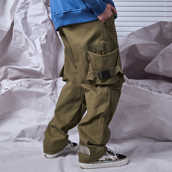 SHOW RICH MADE BY ABOW LIFE MULTI POCKET ARMY GREEN HAREM SWEATPANTS - boopdo