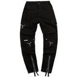 SHOW RICH MADE BY ABOW LIFE RING ZIPPER BLACK SWEATPANTS - boopdo