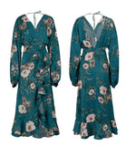 SINCE THEN TIE BACK WRAP FRONT MAXI DRESS IN FLORAL PRINT - boopdo