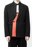 YOHJA FUBO URBAN STYLE TWO PIECE CASUAL SUIT JACKET IN CONTRAST COLOR - boopdo