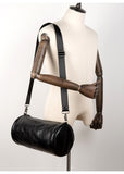 MANTIME SIXTH AVE MEZZANINE BUCKET LEATHER SHOULDER BAG IN BLACK - boopdo