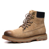 MOZZA ROCKINE MARTIN BRITISH STYLE MID LEATHER BOOTS - boopdo