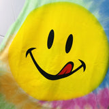 TRISTA DELAIDE TIE DYED RAINBOW SMILEY FACE BASIC UNISEX T SHIRTS - boopdo