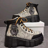 ZACKO PROJEXT ELEGANT STYLE HIGH TOP CANVAS SNEAKER BOOTS - boopdo