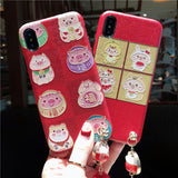 LUCKY PIG APPLE EMBOSSED ANTI FALL PHONE CASE - boopdo