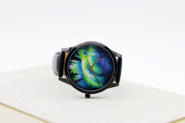 BOSSELO AURORA STARRY NIGHT VAN GOGH RHONE RIVER VINTAGE WATCH - boopdo