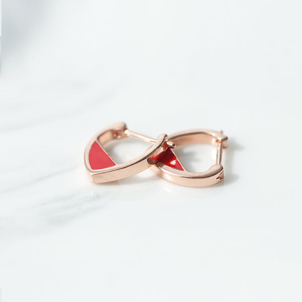 SILVER OF LIFE ROSE GOLD PLATED SMALL HOOP EARRINGS - boopdo