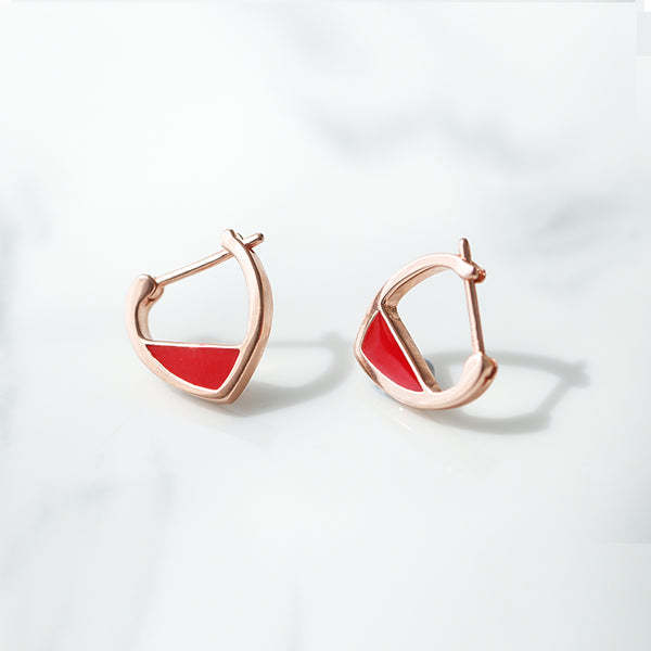 SILVER OF LIFE ROSE GOLD PLATED SMALL HOOP EARRINGS - boopdo