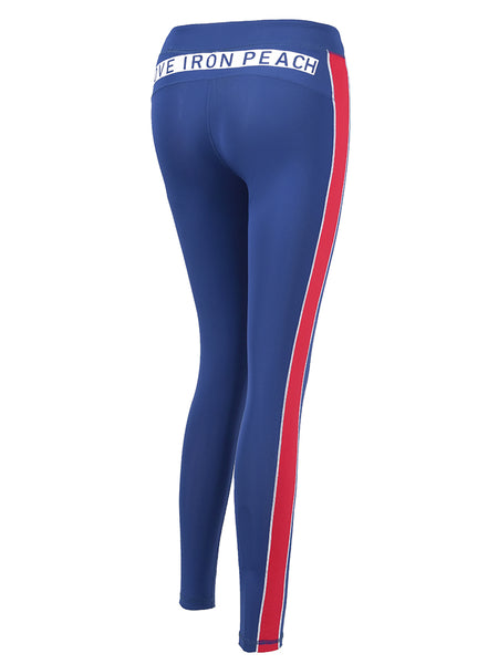 MIP TRAINING COLORBLOCK LEGGINGS IN BLUE AND RED - boopdo