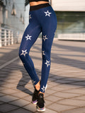 MIP STAR PRINT ALL OVER LEGGINGS IN DARK BLUE - boopdo