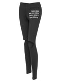 MIP LETTERS PATCH GYM LEGGINGS WITH RIPPED KNEES - boopdo