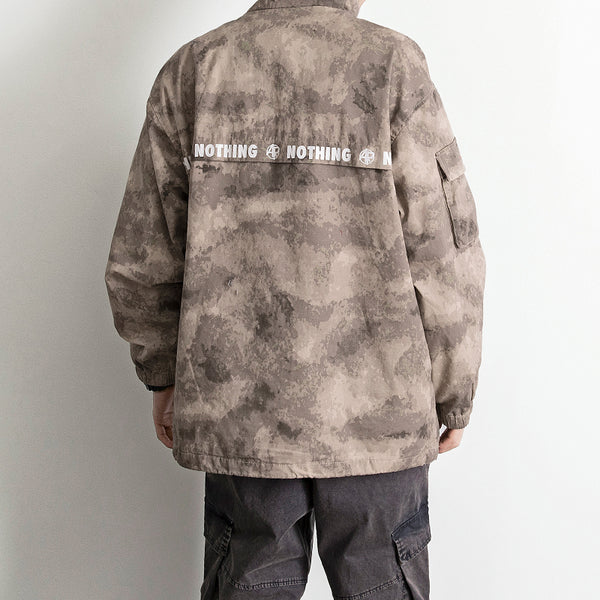 ADAM FREAKO ACEREAPER STAND COLLAR PULLOVER COAT IN DESERT CAMO - boopdo