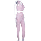 ZUMBA GIRLS CO ORD GLITTER TRACK PANTS IN PINK - boopdo