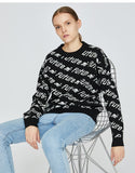 TOYOUTH KNITTED JUMPER IN LETTERS ALL OVER PRINT - boopdo