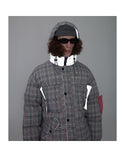 ZAHARA JAMAC PLAID BASIC DESIGN COTTON BOMBER JACKET - boopdo