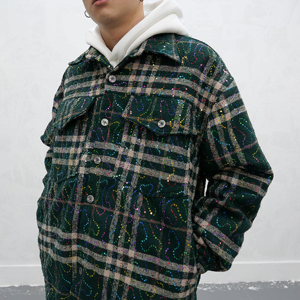 GONZA MANSTA URBAN STYLE PLAID QUILTED OUTDOOR THICK SHIRT - boopdo