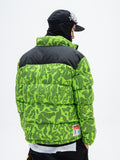 NFWYS FIZOLA HOLOGRAPHIC HIGH NECK BOMBER JACKET IN GREEN CAMO - boopdo